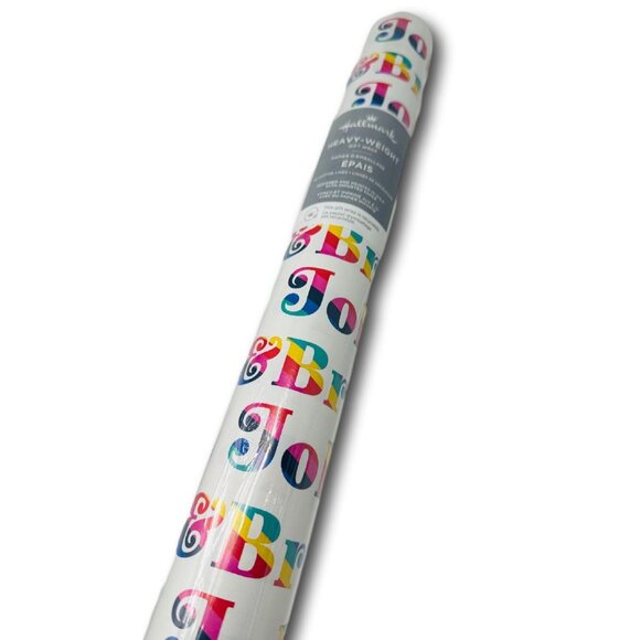 Hallmark Wrapping Paper Christmas Jolly Happy Merry Bright 40 sq ft Roll Holiday - Picture 2 of 2